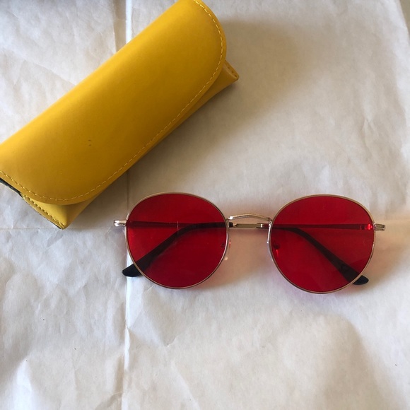 Unisex Retro Round Sunglass w/ case (Pre-Owned) - Picture 1 of 4
